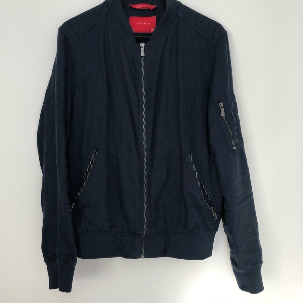 Zara Man Linen Bomber Jacket ( medium )